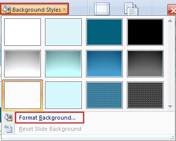 Choose Format Background